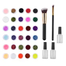 24 Цвета 3D тату Блеск 6 короб светодиодный световой пудра для временных татуировок мерцание боди-арт трафареты узоров Краски с Кисть для клея