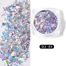 12-яркий сияющий светильник чесночный порошок ультра-тонкий блеск для ногтей с блестками