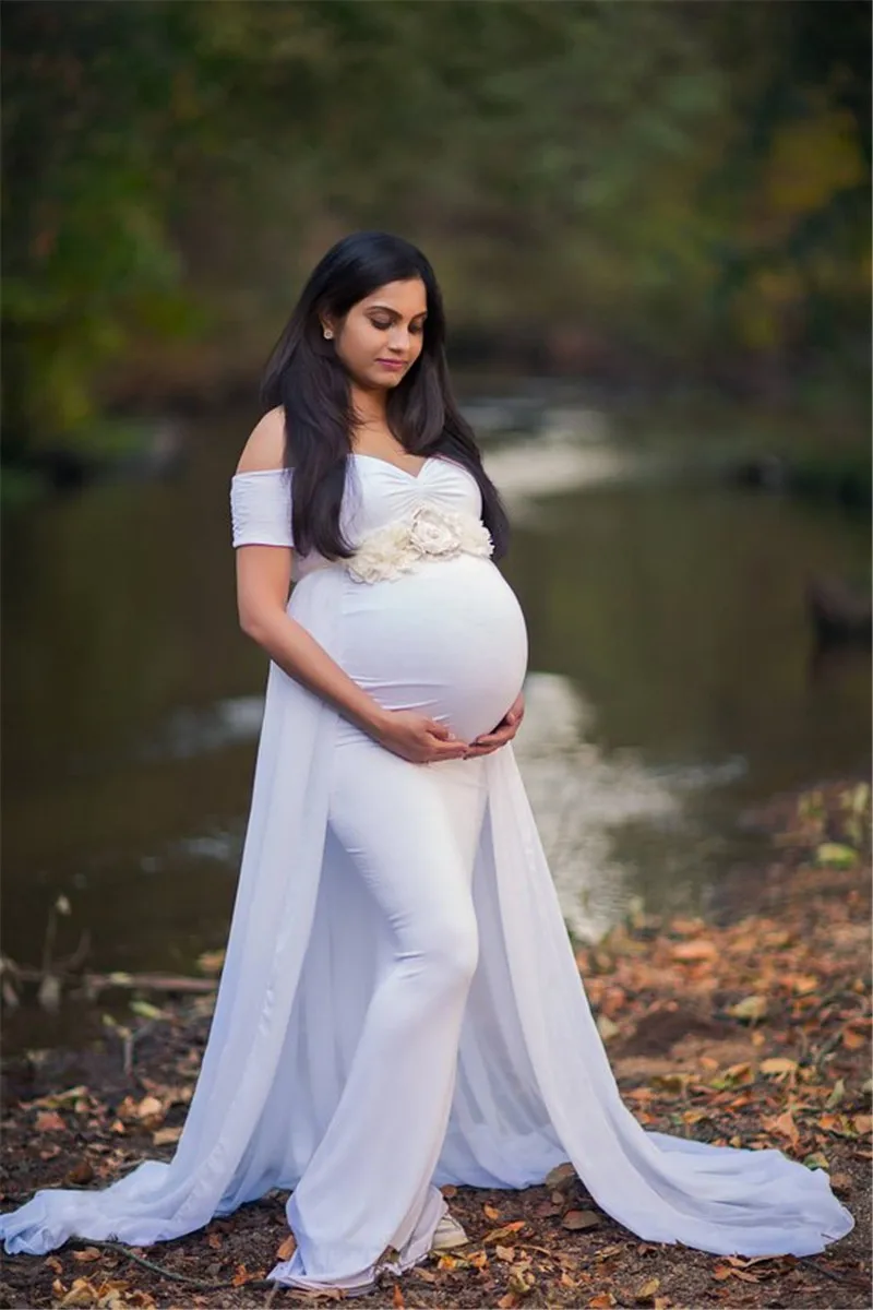 Shoulderless Maternity Pregnancy Dress Photography Props New Women Pregnant Dresses Maxi Maternity Gown Clothes For Photo Shoots (5)