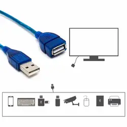 1,5/2/3 м против вмешательства USB 2,0 удлинитель USB 2,0 Мужской к USB 2,0 Женский удлинитель синхронизации данных кабель синий