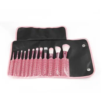 

12Pcs Makeup Set Contour Power Eyeliner Lip Beauty Brushes Kits with One PU Leather Crocodile Pattern Cosmetic Brush Case