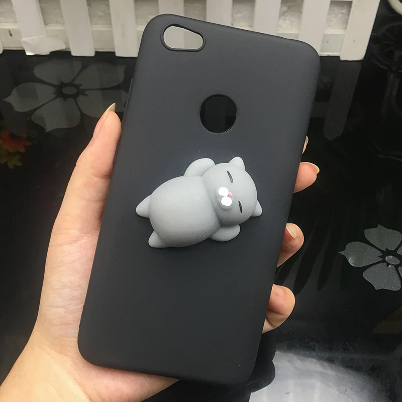 3d Squishy Cat Silicon TPU Soft Case For Xiaomi Redmi 5 plus 4X 4A 3S note 5 pro Candy Color Back Cover Redmi 5A prime 3 4 Cases