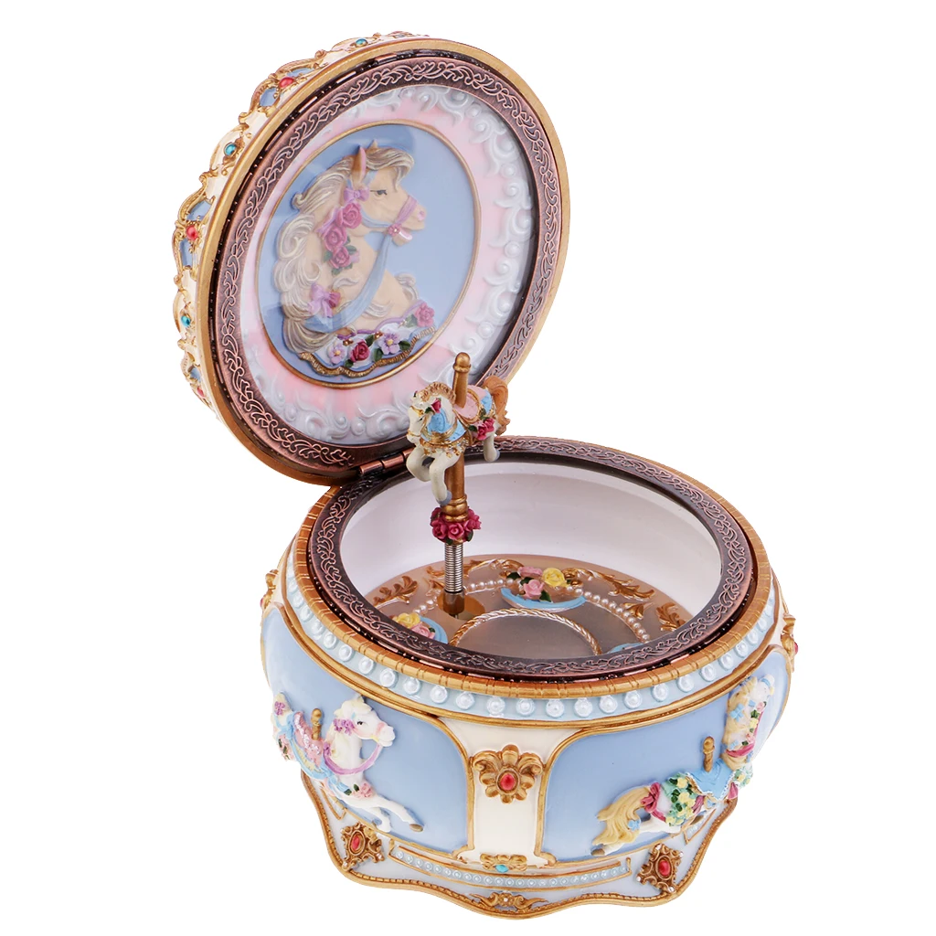 Retro Music Box with LED Flash Light Kids Christmas Birthday Gift Canon in D