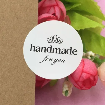 

500pcs White paper sticker labels handmade gift labels wedding/party gift stickers baking seal self-adhesive sticker