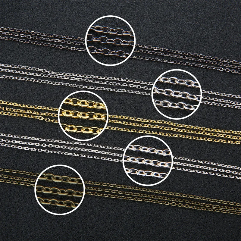 

5m/lot Iron Metal Link Chains Bulk Lot Necklace Findings Gold Silver Color Open Link Chain For DIY Jewelry Supplies Accessories