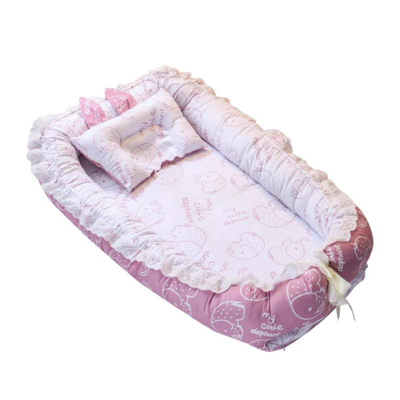 Популярная портативная детская кровать-гнездо для новорожденных, детская кроватка для сна, артефакт для новорожденных, дорожная кровать для ухода за ребенком с бамперной подушкой - Цвет: A12