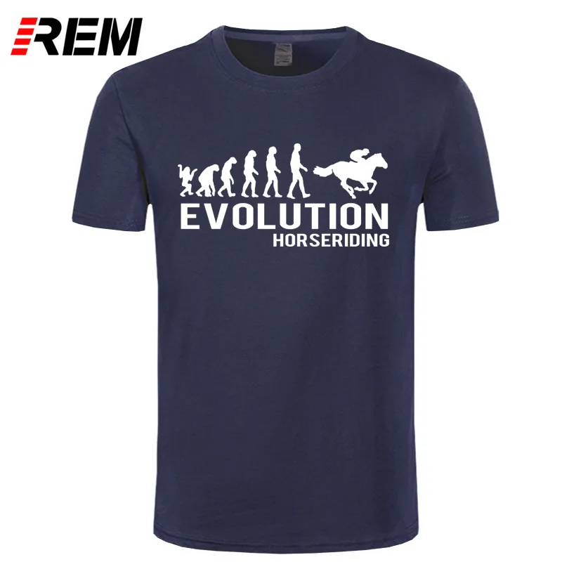 

REM Personalized T Shirt Custom T Shirt Broadcloth Evolution Horse Riding Horses Equestrian Fun O-Neck Short-Sleeve Men