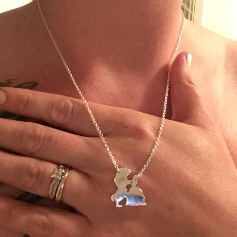 2025 فيلم جديد مجوهرات الجمال والوحش قلادة للنساء...