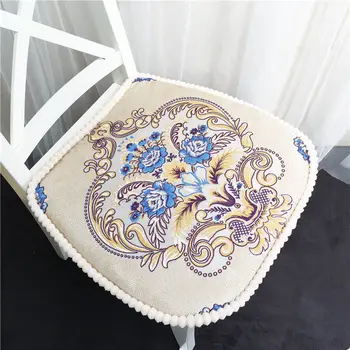 

Embroidered Dinning Stool Cushion Kitchen Decor Chair Cushion Beaded Edge Seat Pad Office Cotton Seat Cushions Pillow 2019 New