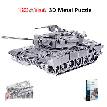 Piececool 2017 Newest 3D Metal Puzzles of T90 TANK 6 Stars Level 3D Metal Model Kits DIY Funny Gifts for Kids Toys Soviet Union printio soviet tank