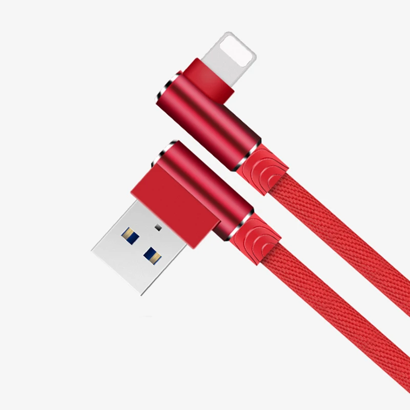 2.4A 1 M 2 M 3 M 90 درجة USB شاحن بيانات كابل سريع ل فون X XR XS ماكس 5 5 S SE 6 S 6 S 7 8 زائد باد المنشأ طويلة الحبل تهمة