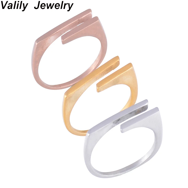 EdgLifU Gold Round Rings Simple Matte Bar Ring Women Stainless Steel Fashion Summer Style Geometric Ring for Female
