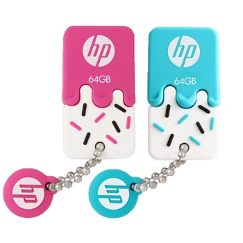 

Original HP USB Flash 64gb 32gb 16gb Silicone Pendrive v178 Blue & Pink Lovely Girl Students Creative DJ Music Memory Stick 32G