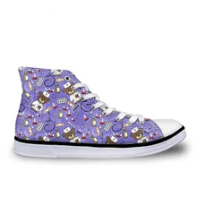 THIKIN/Обувь для девочек; Лидер продаж; Весенняя парусиновая обувь с принтом для кормления; Классическая обувь с высоким берцем; Модная комфортная обувь на плоской подошве для женщин