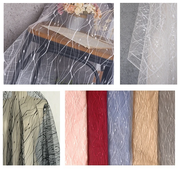 

2 meters/lot white black soft stretch tulle mesh fabric underwear Dress skirt sewing Pearl lace fabric Wedding background cloth