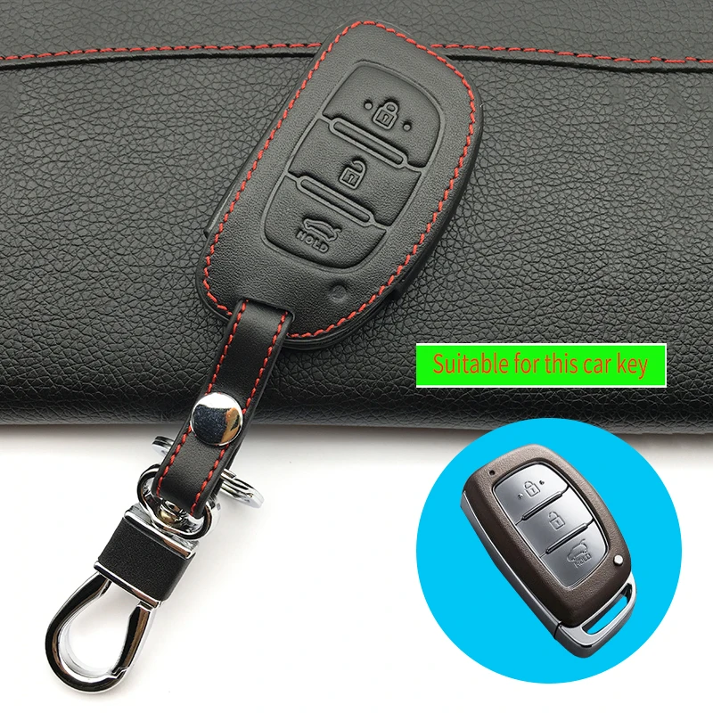 Популярные сумки, основные Чехлы, комплекты из кожи, чехлы для автомобильных ключей для hyundai IX45 Santa Fe(DM) 2013, 3 кнопки, чехол для ключей