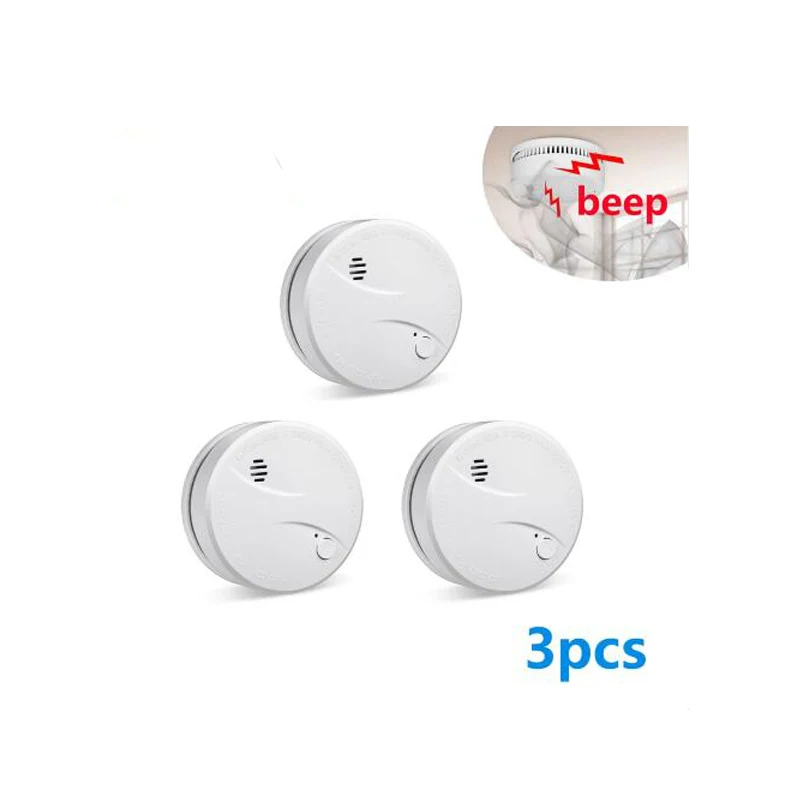 

Independent Smoke Detector Built in Lithium Battery Smoke Alarm Fire Alarm With Photoelectric Sensor 10 Years Litetime 3pcs/lot