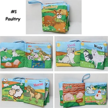 

Baby Kids Early Learning Educational Cloth Book Colorful Animals Read Books