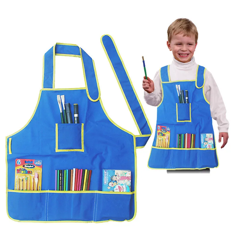2018 New Multi function waterproof kids Apron for Children Apron With