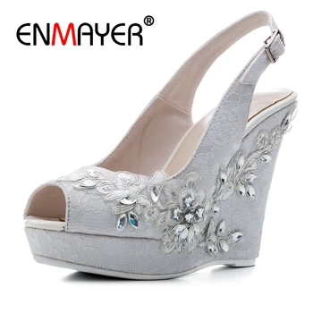 

ENMAYER Fashion Casual Basic High Heels Sandals Women High Heels Zandalias De Verano Mujer Size 34-41 ZYL2482