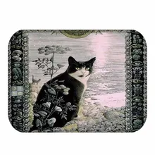 Rectangle Light Welcome Home Door Mats Funny Lazy Sleeping Cat Pattern Water Absorption Bathroom Carpets Living Room Tapete Rug
