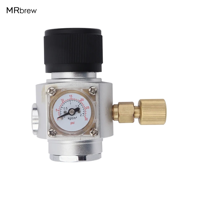 Homebrew CO2 Mini Gas Regulator 0-30PSI Keg Charger with 3/8