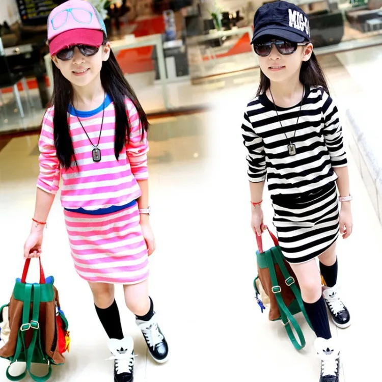 

Girls'Autumn Dresses Korean Pure Cotton Autumn Long Sleeve Dresses Children's Princess Skirts Women's Skirts