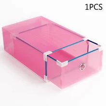 Красочный пластиковый ящик для хранения обуви прозрачный ящик Органайзер 31x20x11 см