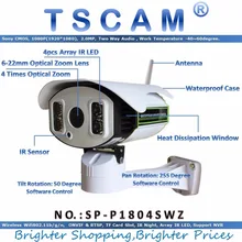 TSCAM new SP-P1804SWZ Full HD 1080P 2.0MP IP Camera Wireless Wifi 6-22mm Optical Zoom with TF/Micro SD Card Slot Pan/Tilt