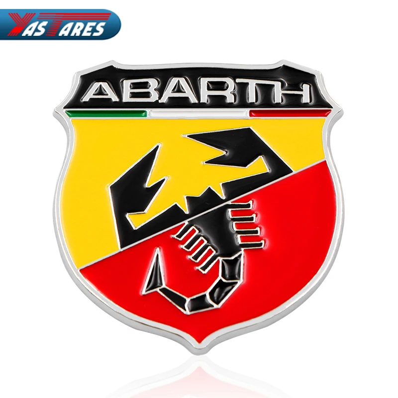 

3D 3M Car Abarth Metal Adhesive Badge Emblem logo Decal Sticker Scorpion For All Fiat Abarth Punto 124/125/125/500 Car Styling