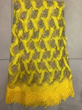 

High Quality African Lace Fabric Black Latest French Lace Fabric With Sequins Embroidery Nigerian fashion Party ladies 5yards