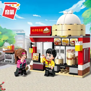 

Enlighten Building Block Colorful City Gloden Baozi Shop 2 Figures 122pcs Educational Bricks Toy Boy Gift-No Box