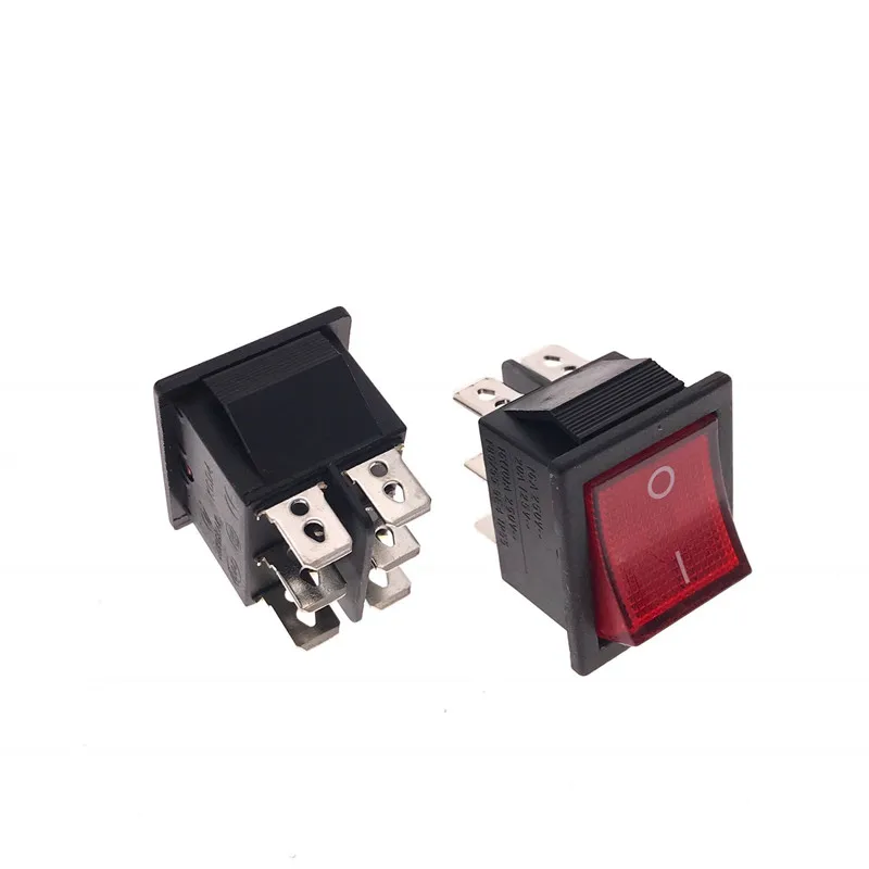 

CE KCD4 Boat Button Switch on/Off Rocker Switch Light 2 Files 4Pin 6 Pin16A 250V/20A 125V 31*25 mm Copper Core Red/Green/Black