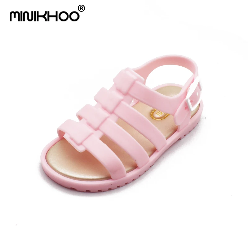 Мини Мелисса Сандалии Лето Дети Девочки Мальчики желе обувь мультфильм 4 цвета сандалии для мальчиков младенческой Melissa обувь девушки пляжные сандалии - Цвет: Pink