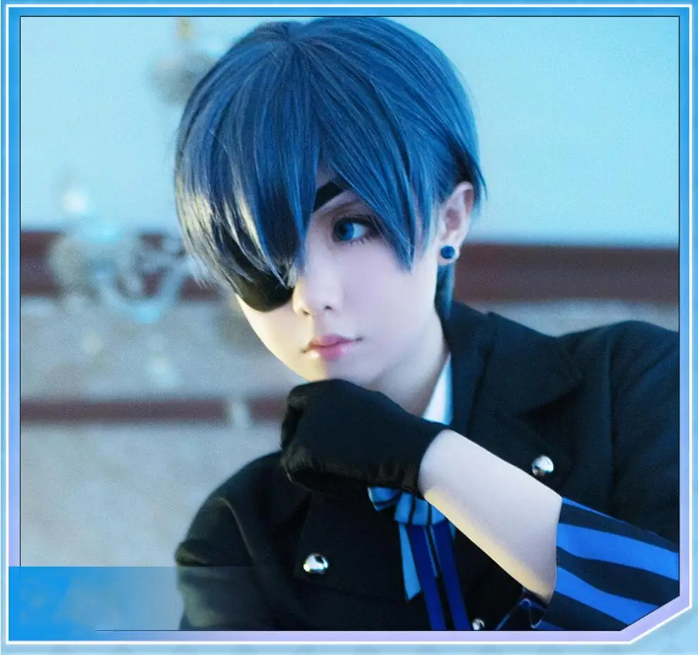 VEVEFHUANG Ciel Phantomhive Cos Япония Одежда карнавальный костюм Косплэй Хэллоуин мужские и женские сапоги для косплея Темный Дворецкий Косплей Kuroshitsuji Cos - Цвет: wig