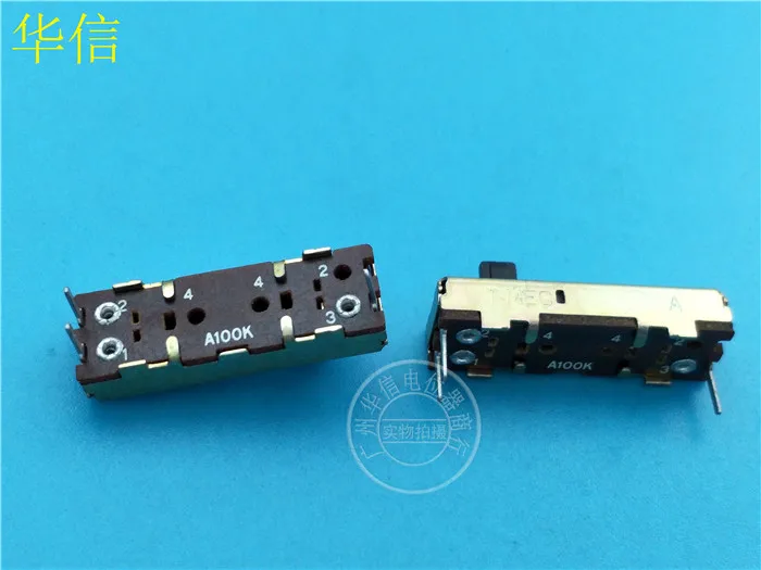 8pcs for T-MEC 30MM Sliding Fader Single Potentiometer A100K / Handle Length 5MM