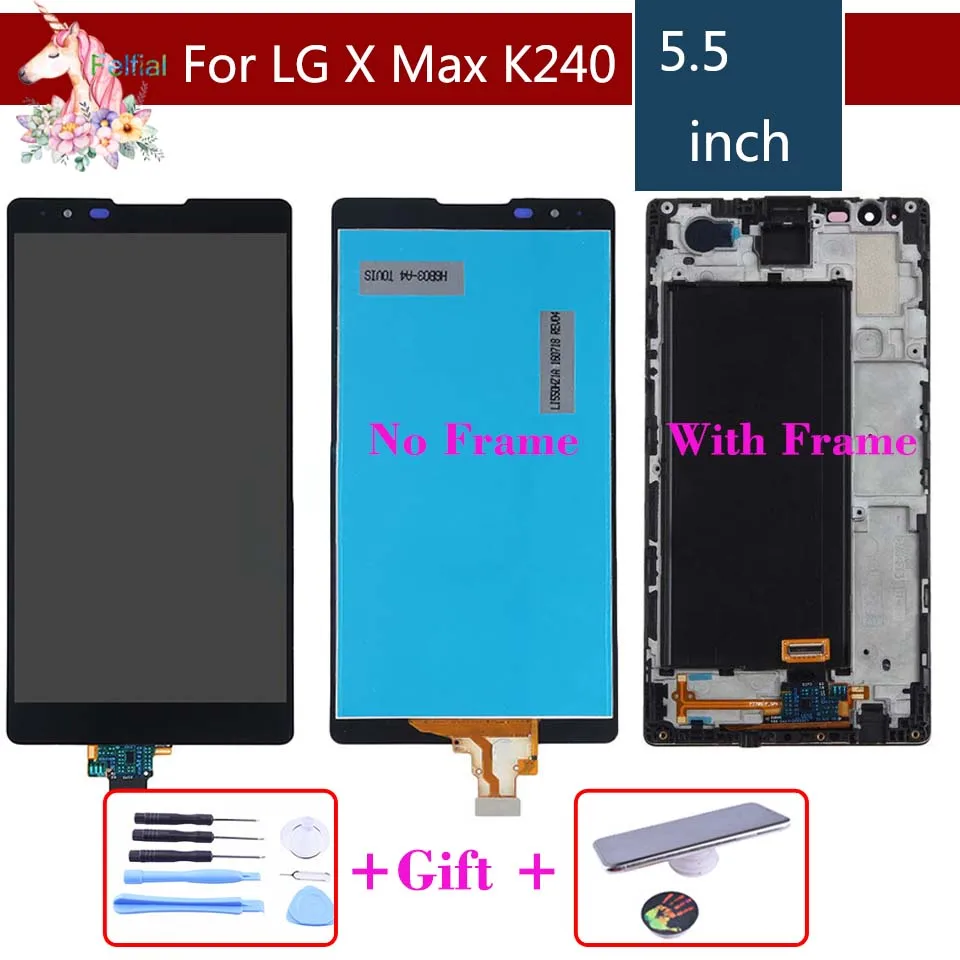 

Original For LG X Max k240 K240H K240F LCD Touch Screen and Digitizer With Bezel Frame Assembly Replacement
