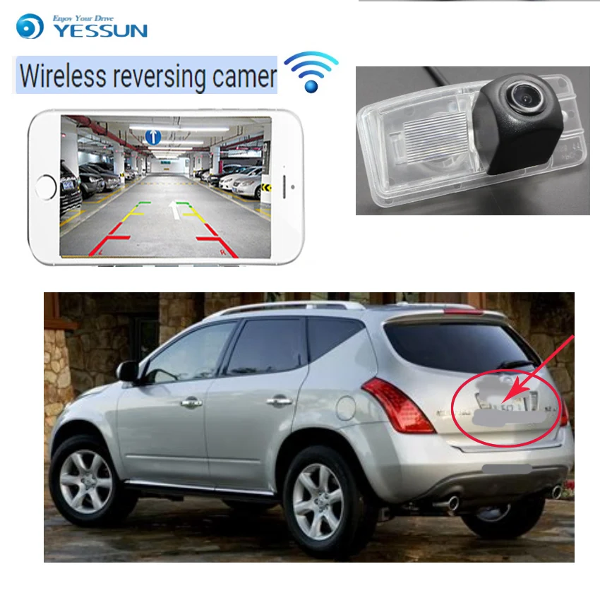 YESSUN Автомобильная hd Беспроводная камера заднего вида для Nissan Murano Z50 MK1 2003 ~ 2007 CCD