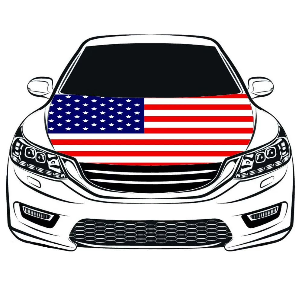 

The United States Hood Cover,USA Car Hood Cover flag,Engine Flag,100% spandex,Four side projectile fabric