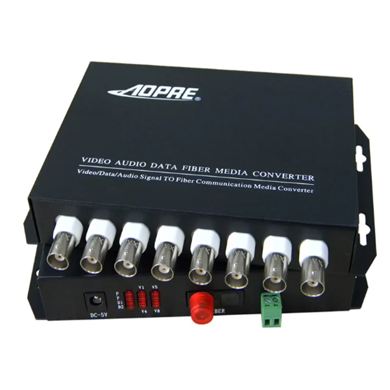 

High Quality 8 Channel Video RS485 data Converter Fiber optic Optical Media Converter -Transmitter & Receiver CCTV