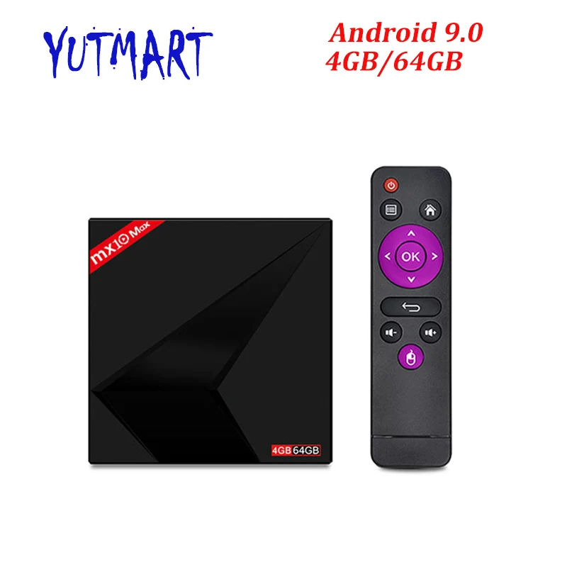 2019 новые MX10 MAX Android ТВ BOX Android 9,0 RK3328 Quad core 4 GB 64 GB 4 K H.265 USB 3,0 двойной WI-FI Media Player телеприставки