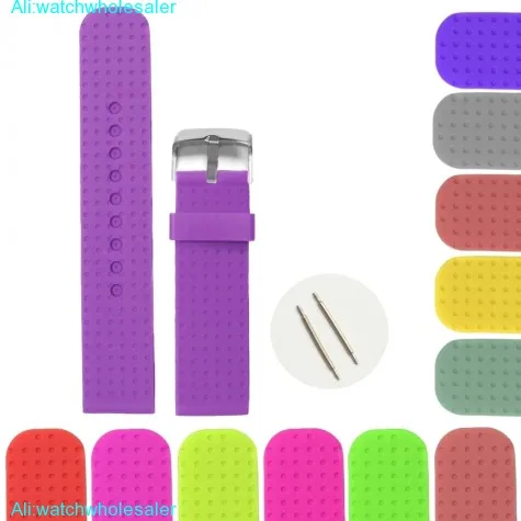 22mm New Purple Color Silicone Jelly Rubber Ladies Watch Band Straps WB1074I22JB