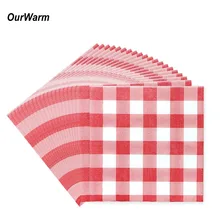 OurWarm 20 Pcs Одноразовые Красный миллиметровая Бумага салфетка Рождественская салфетка Посуда Наборы для дня рождения предметы домашнего обихода