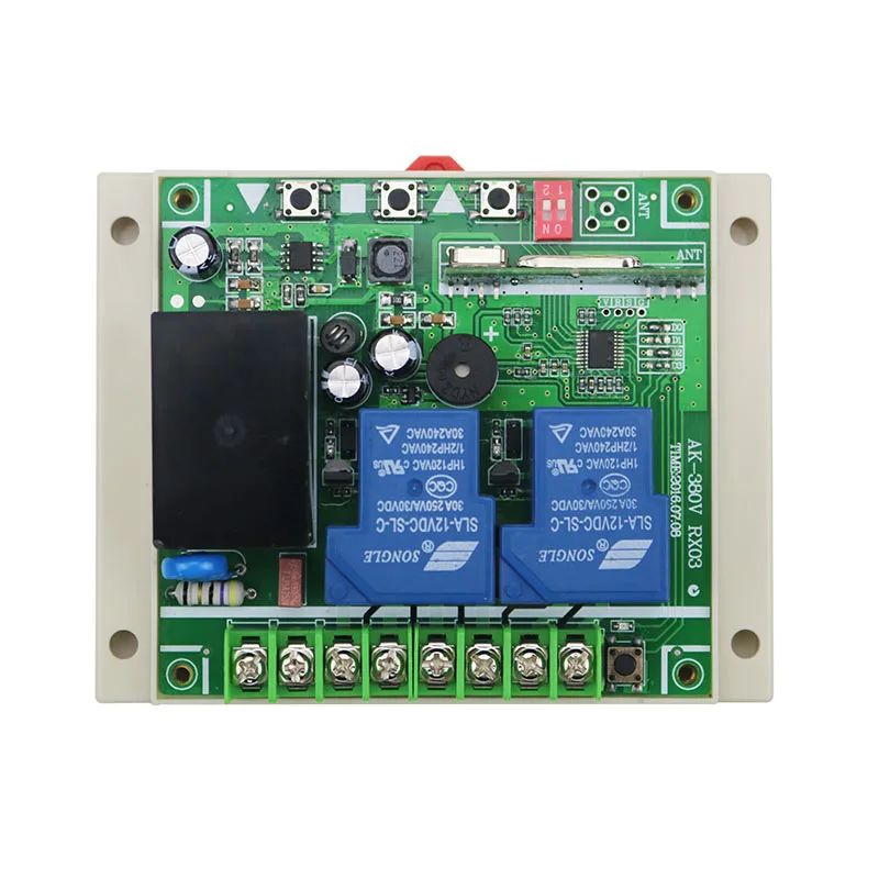 New AC220V 250V 380V 30A 2CH Wireless Remote Control Switch Receiver + 8*Wall Panel Remote Transmitter Sticky Remote Smart Home