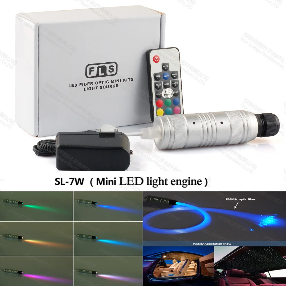 12v 24v 7W mini Round fiber optic led projector generator light engine