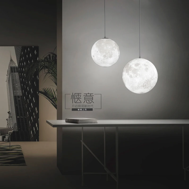 3D отпечаток кулон светильник s Новинка креативный лунный атмосферный Ночной