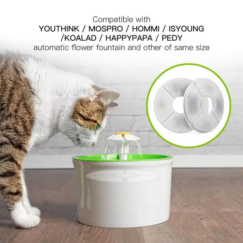 Фильтры для кошачий фонтан-упаковка из 12, кошачьи фильтры для фонтанов, подходит для цветочных фонтанов и наиболее того же размера кошачий фонтан s