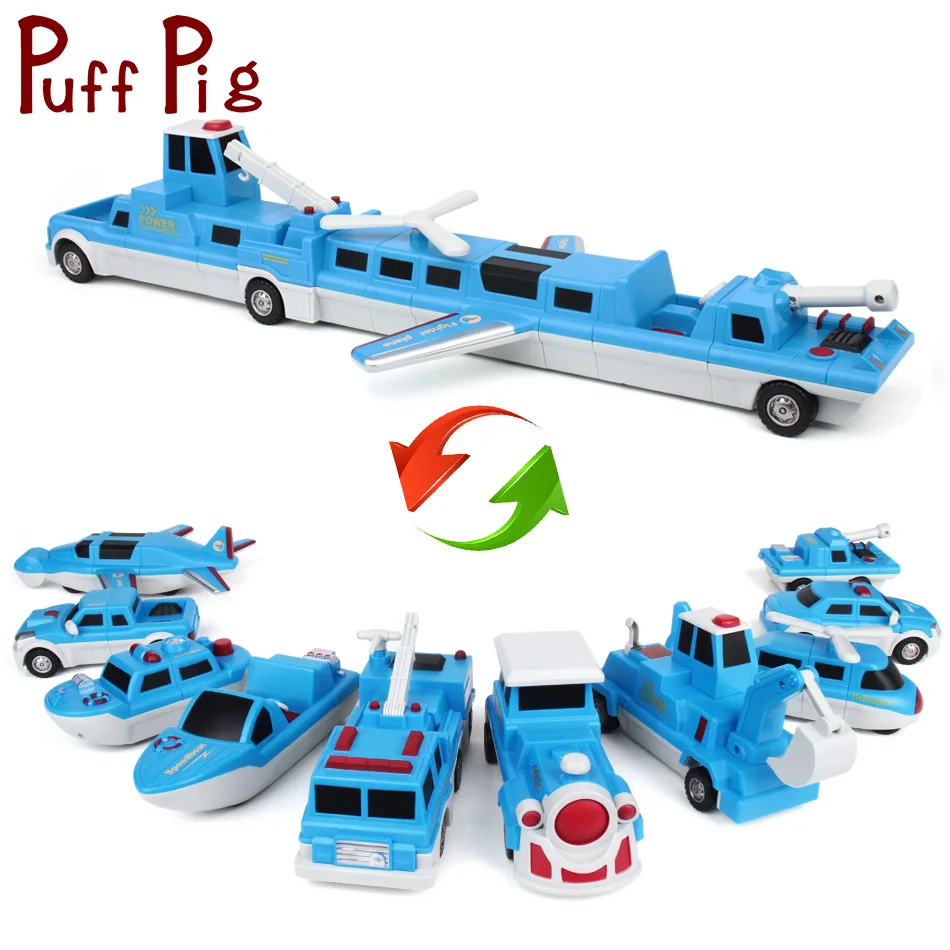 

10pcs Baby DIY Magnetic Train Plane truck Set City Construction Vehicles Building Blocks Educational Toys For Kids children