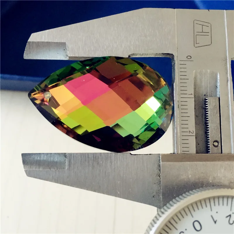 10 шт. 38 мм K9 ясная стеклянная кристальная люстра с украшением в виде кристаллов Подвески миндаля Форма радужные кристаллы ПРИЗМЫ КАПЛИ для ЧАСТИ висячей лампы