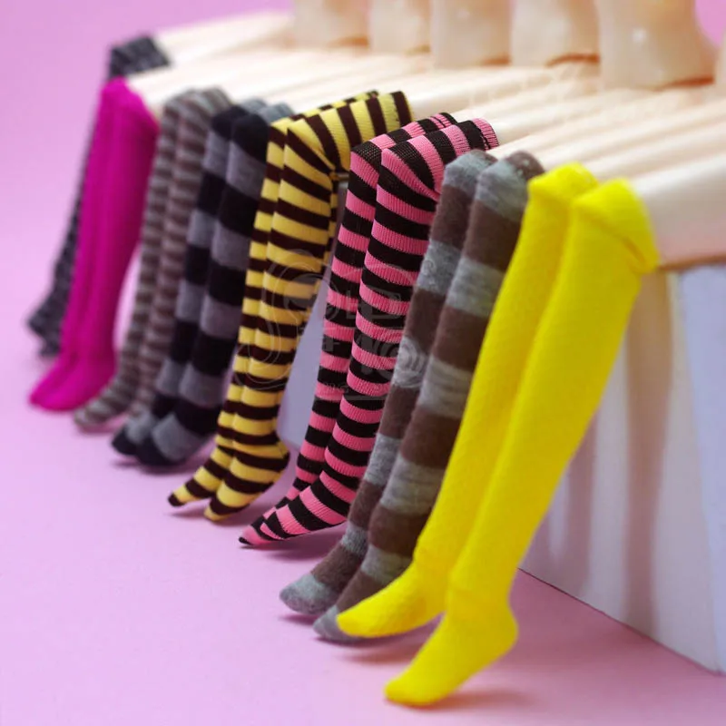 

3 pair / pack doll socks toys handmade long sock legging dress clothes accessories for 1/6 doll gift toy